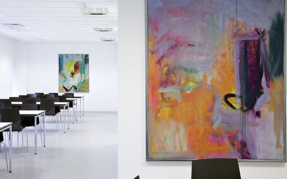 Painting by Svend Kindt-Larsen installed in a space