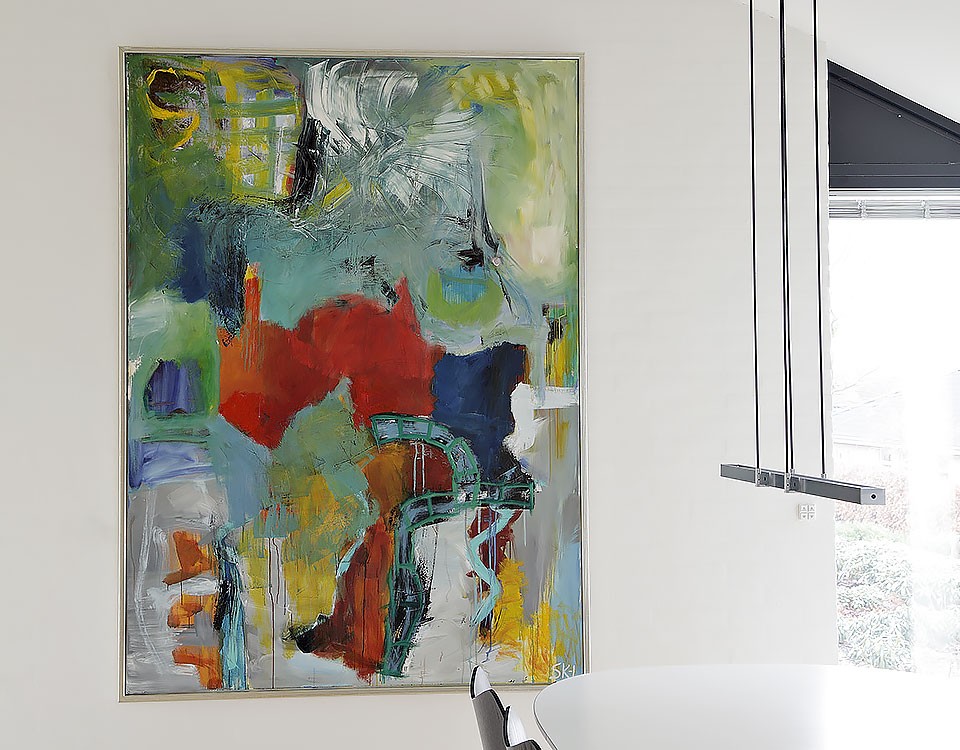 Painting by Svend Kindt-Larsen installed in a space