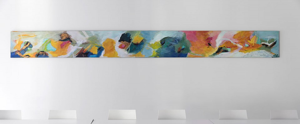 Painting by Svend Kindt-Larsen installed in a space