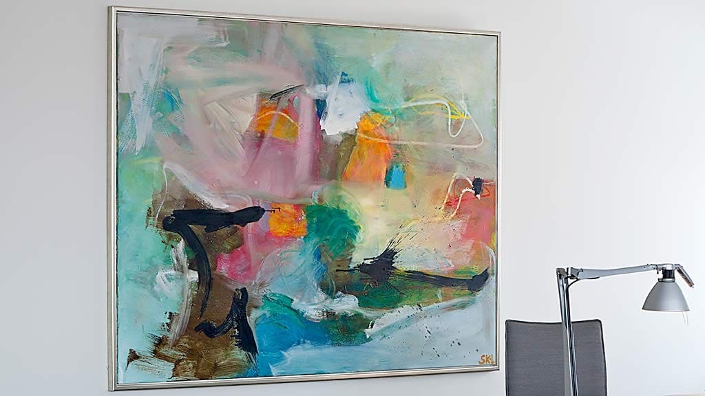 Painting by Svend Kindt-Larsen installed in a space