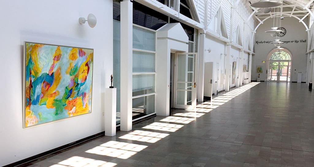 Painting by Svend Kindt-Larsen installed in a space