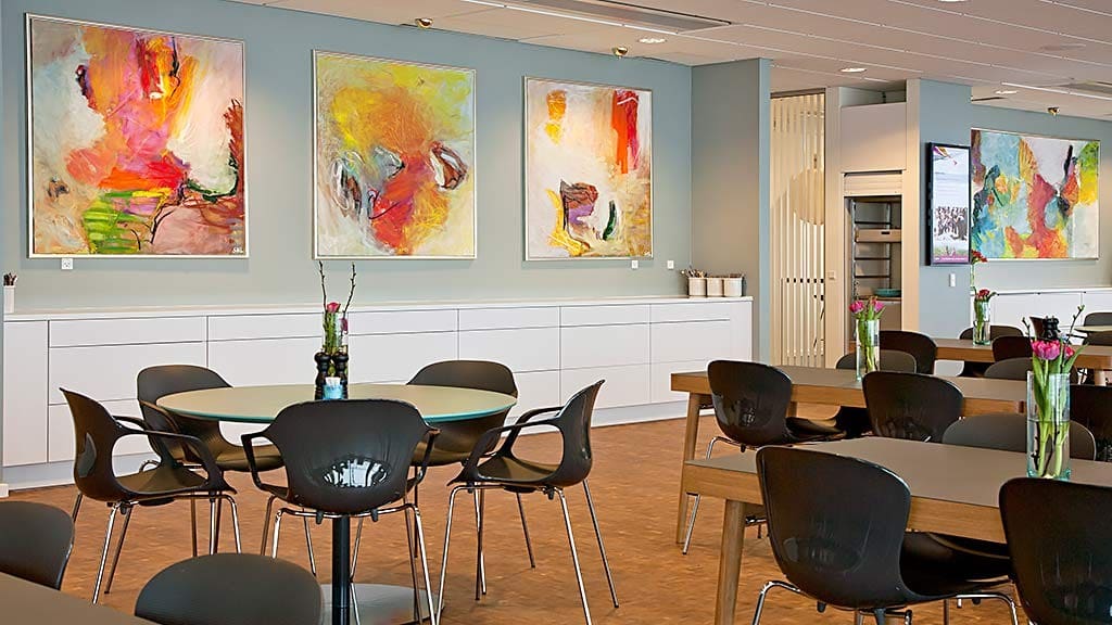 Painting by Svend Kindt-Larsen installed in a space