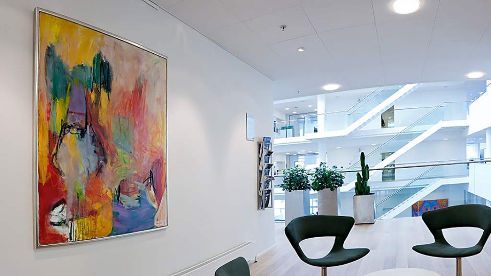 Painting by Svend Kindt-Larsen installed in a space