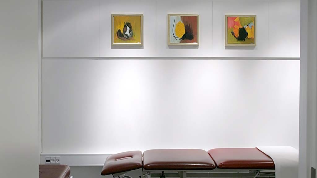 Painting by Svend Kindt-Larsen installed in a space