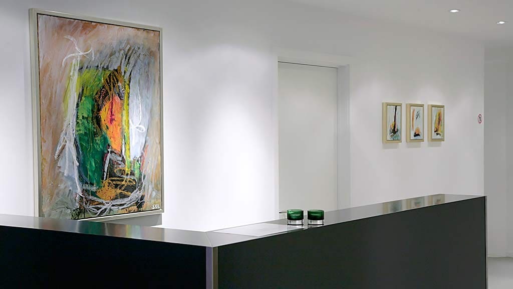 Painting by Svend Kindt-Larsen installed in a space