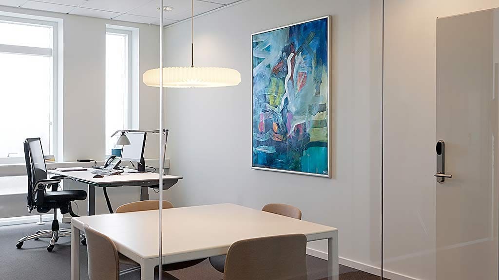 Painting by Svend Kindt-Larsen installed in a space