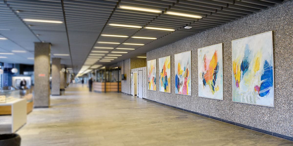 Painting by Svend Kindt-Larsen installed in a space