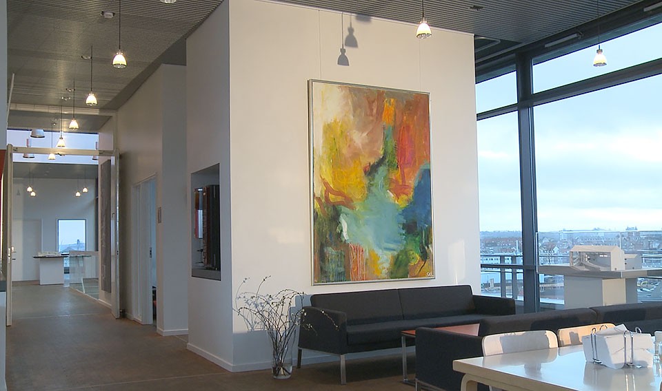 Painting by Svend Kindt-Larsen installed in a space