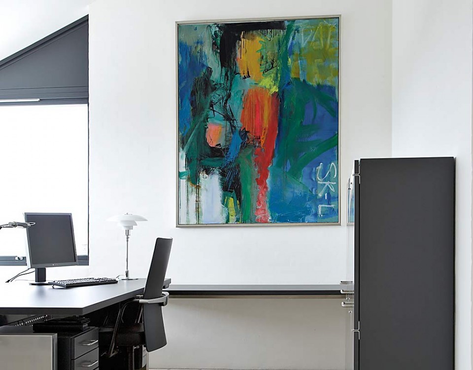 Painting by Svend Kindt-Larsen installed in a space