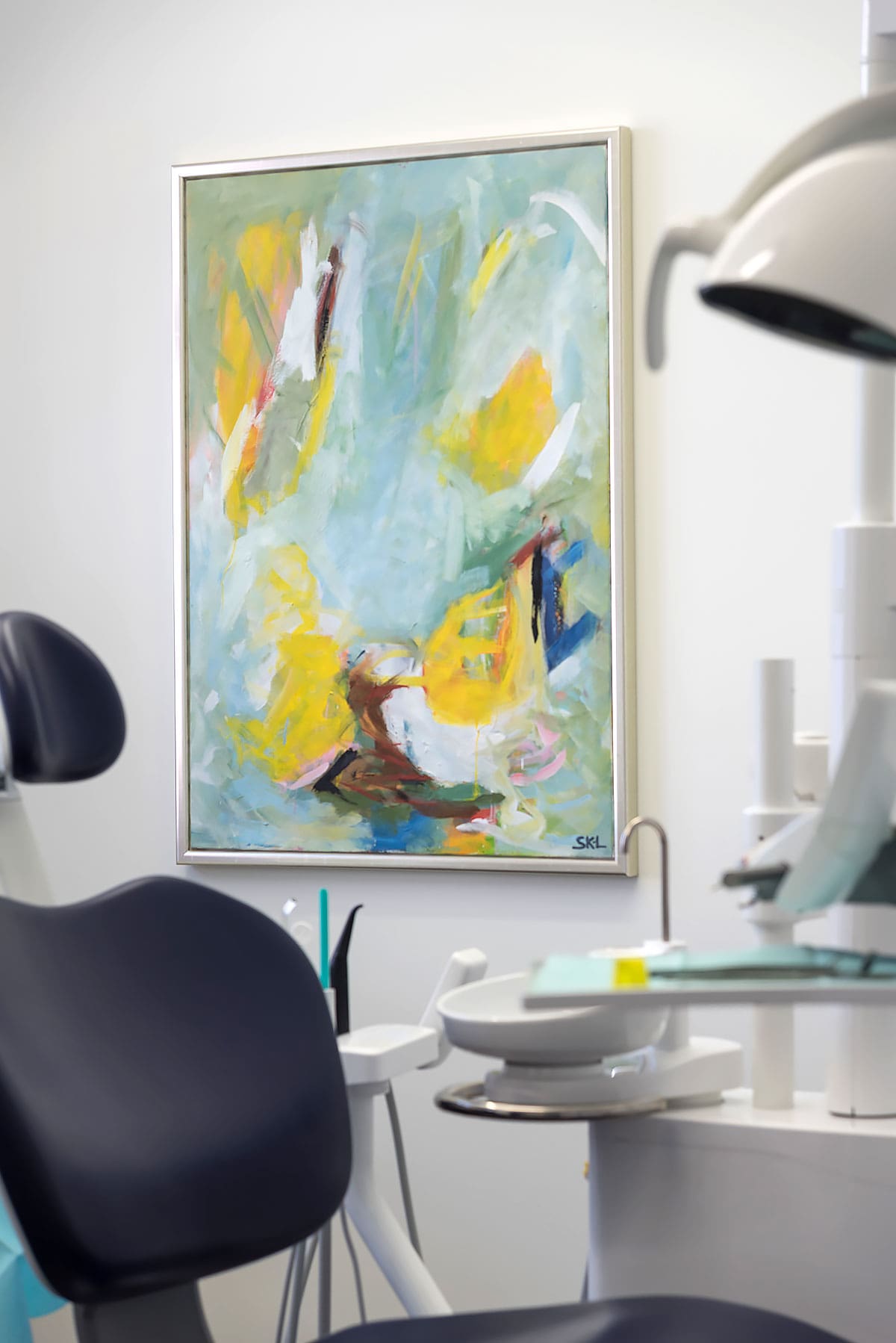 Painting by Svend Kindt-Larsen installed in a space