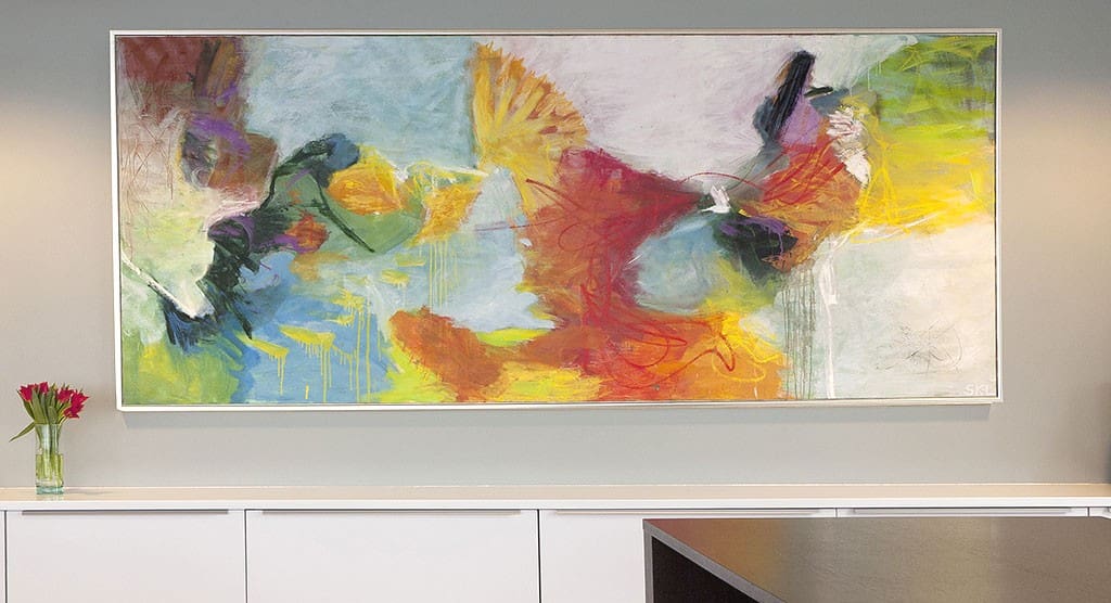 Painting by Svend Kindt-Larsen installed in a space