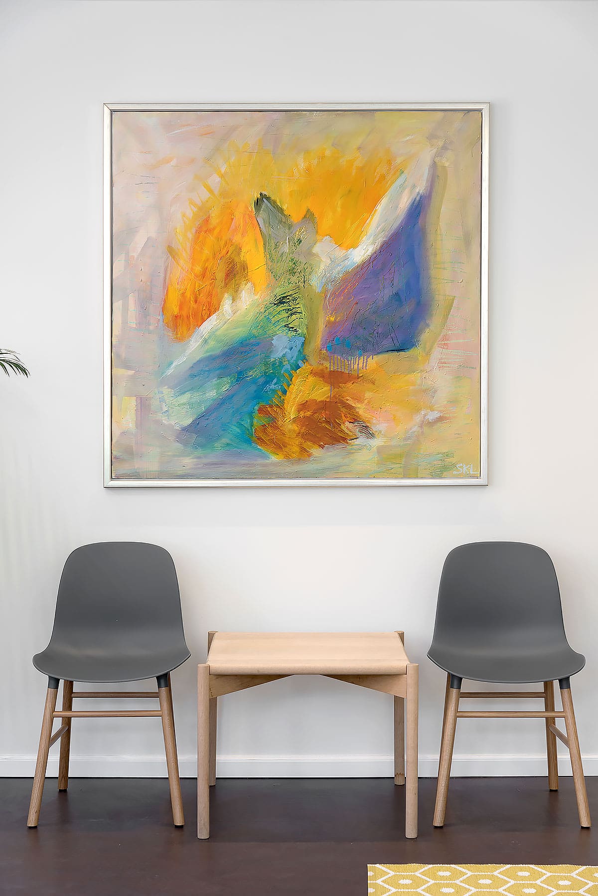 Painting by Svend Kindt-Larsen installed in a space