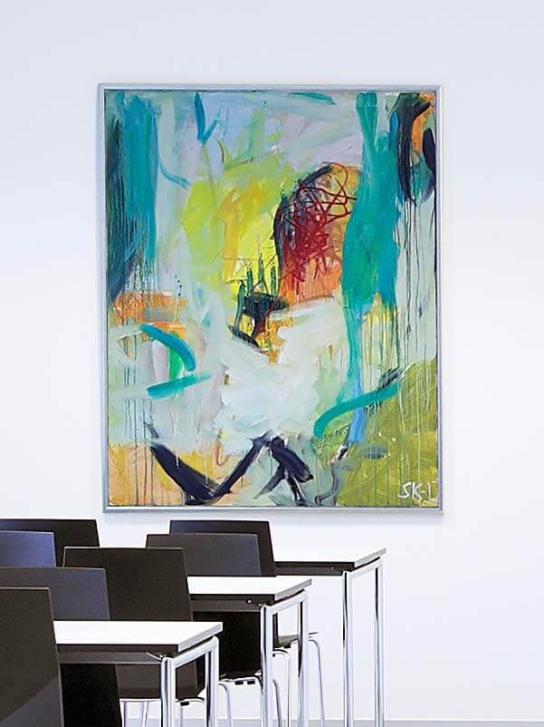Painting by Svend Kindt-Larsen installed in a space